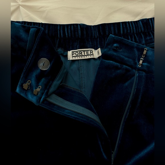 THE PORTER COLLECTIVE Citlali Teal Velvet Pants, size 1X, NWOT - Picture 8 of 9